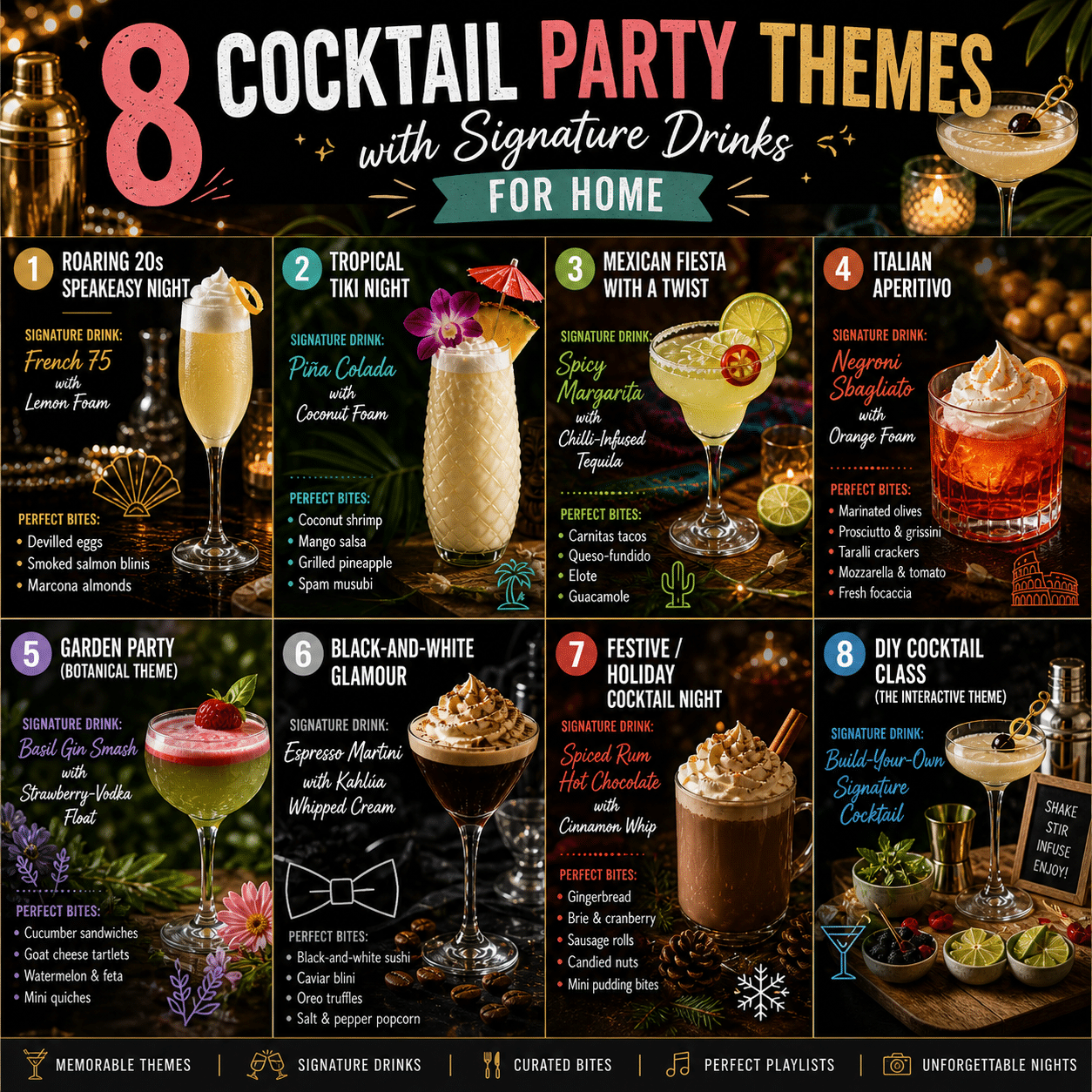 8 Cocktail Party Themes with Signature Drinks